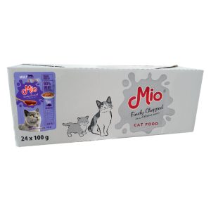 Cutie 24 plicuri Premium hrana umeda pisici adulte sterilizate cu carne de Ton Mio 100 g