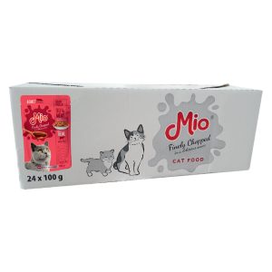 Cutie 24 plicuri Premium hrana umeda pisici adulte cu carne de Vitel Mio 100 g